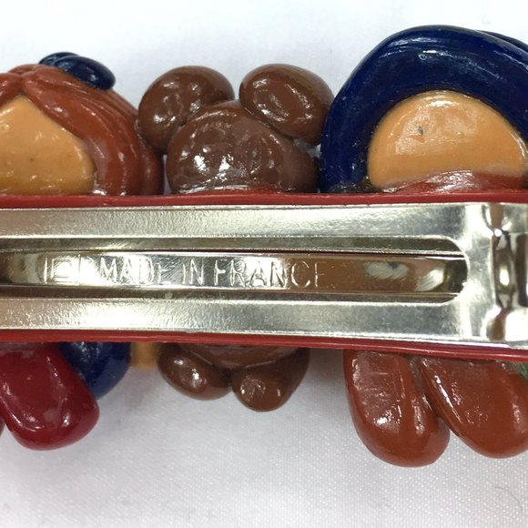 MUSEUM OF CIVILISATION - made in France - Nice Handcrafted Hair Clip 3½" - Picture 3 of 4